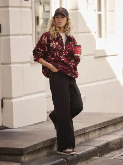 Next Cord Wide Leg Trousers Chocolate Brown Hot