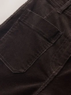 Next Cord Wide Leg Cropped Trousers Chocolate Brown Clearance