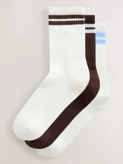 Next Chocolate Brown Cushion Sole Ribbed Sport Ankle Socks With Arch Support 3 Pack Online