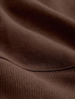 Next 2-In-1 Sweatshirt With Satin Midi Skirt Chocolate Brown Embroidery Outlet