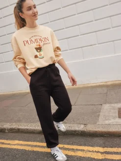 Next Essential Cuffed Jersey Joggers Chocolate Brown Outlet