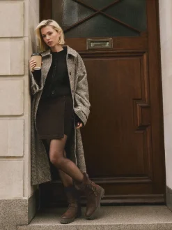 Next Extra Wide Fit Forever Comfort® Double Buckle Faux Fur Lined Ankle Boots Chocolate Brown Discount