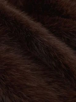 Next Faux Fur Zip Through Jacket Chocolate Brown Sale