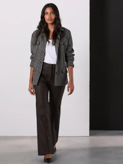 Next Chocolate Brown Faux Leather Flared Trousers Best