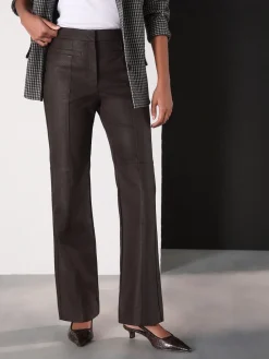 Next Chocolate Brown Faux Leather Flared Trousers Best