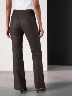 Next Chocolate Brown Faux Leather Flared Trousers Best