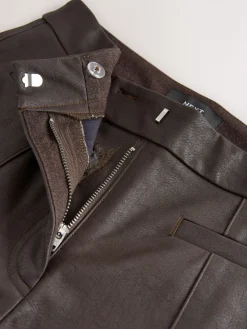 Next Chocolate Brown Faux Leather Flared Trousers Best