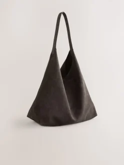 Next Chocolate Brown Faux Suede Slouchy Shoulder Bag Online