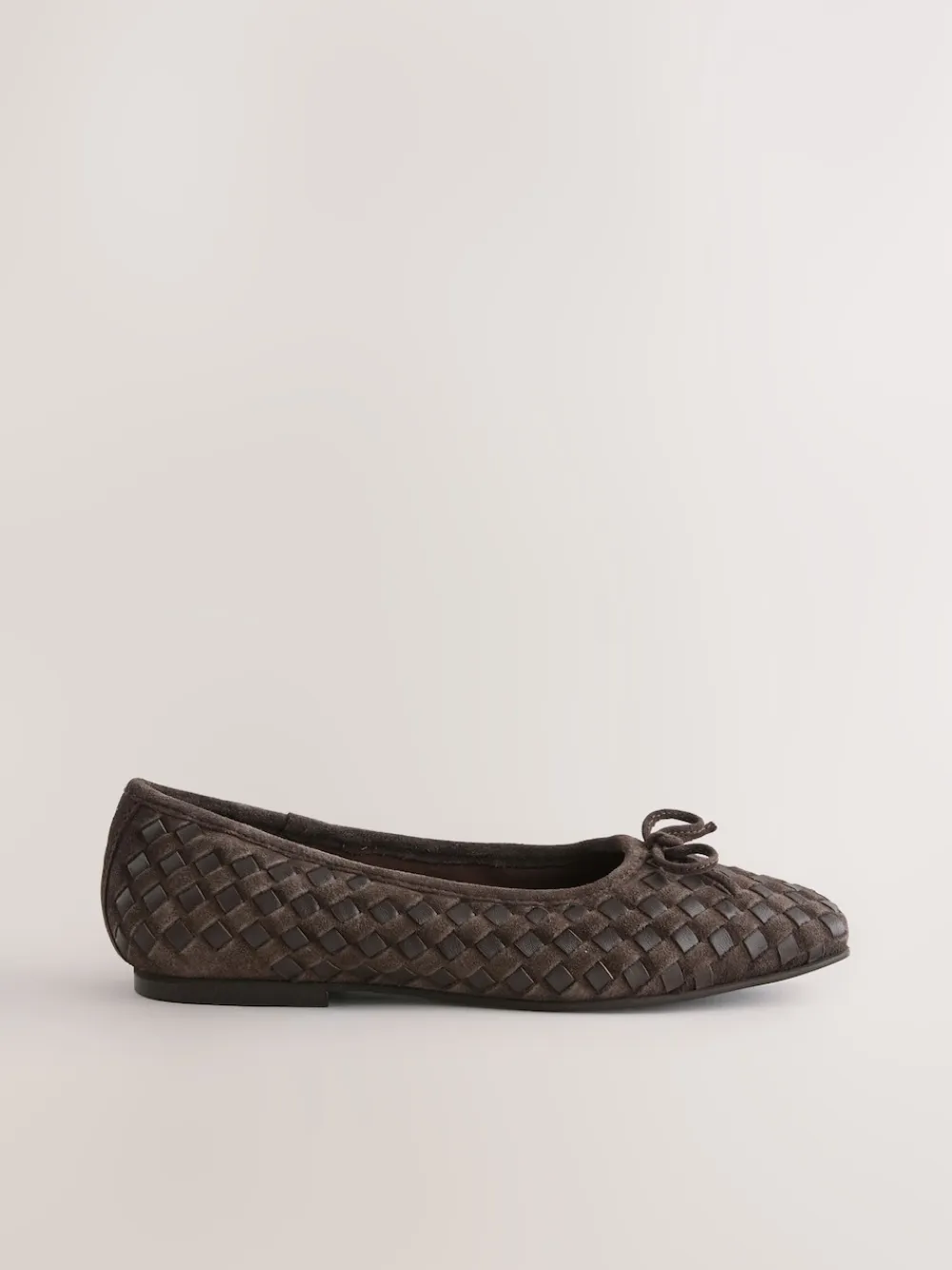 Next Forever Comfort® Leather Weave Ballet Flats Chocolate Brown Clearance