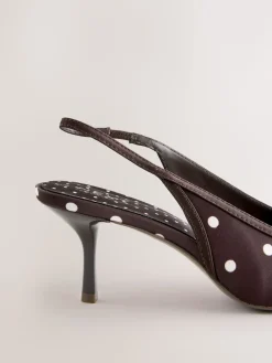 Next Forever Comfort® Polka Dot Point Slingback Heels Chocolate Brown Best