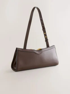 Next Hardware Detail Shoulder Bag Chocolate Brown Hot