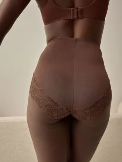 Next High Waist Brief Firm Tummy Control Shaping Briefs Chocolate Brown Outlet