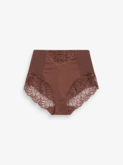Next High Waist Brief Firm Tummy Control Shaping Briefs Chocolate Brown Outlet