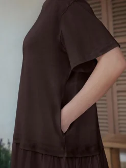 Next Jersey Two In One T-Shirt Dress Chocolate Brown Discount