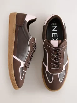Next Chocolate Brown Lace-Up Trainers