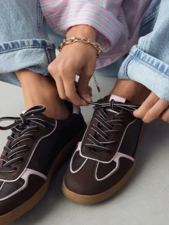 Next Chocolate Brown Lace-Up Trainers
