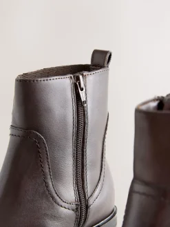 Next Chocolate Brown Leather Forever Comfort® Chelsea Boots Outlet