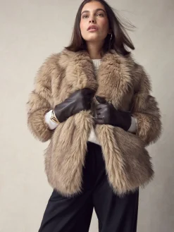 Next Chocolate Brown Leather Gloves