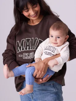 Next Maternity Mini Me Sweatshirt Set Chocolate Brown New