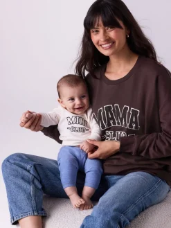 Next Maternity Mini Me Sweatshirt Set Chocolate Brown New