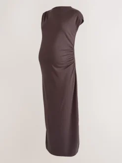 Next Maternity Short Sleeve Dress Chocolate Brown Online
