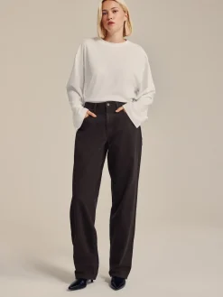 Next Mid Rise Wide Leg Baggy Jeans Chocolate Brown Sale