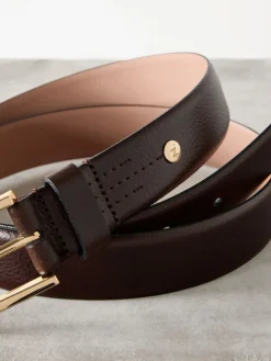 Next N. Premium Made In Italy Leather Belt Chocolate Brown Online