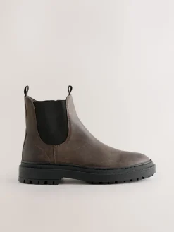 Next Forever Comfort® Round Toe Chelsea Boots Chocolate Brown Oiled Leather Best