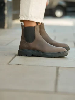 Next Forever Comfort® Round Toe Chelsea Boots Chocolate Brown Oiled Leather Best