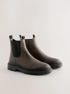 Next Forever Comfort® Round Toe Chelsea Boots Chocolate Brown Oiled Leather Best