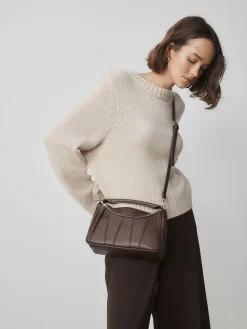 Next Panel Cross-Body Bag Chocolate Brown Discount