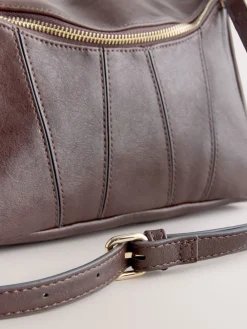 Next Panel Cross-Body Bag Chocolate Brown Discount