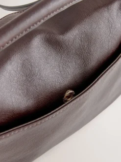 Next Panel Cross-Body Bag Chocolate Brown Discount