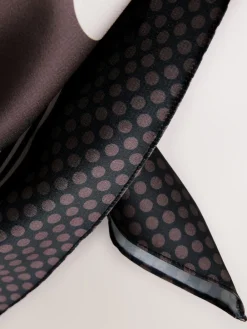 Next Chocolate Brown Polka Dot Satin Square Scarf Clearance