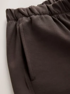 Next Premium Heavyweight Slinky Barrel Leg Joggers Chocolate Brown Discount