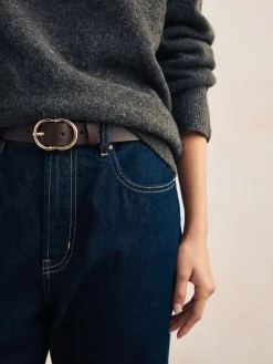 Next Chocolate Brown Regular PU Belt New