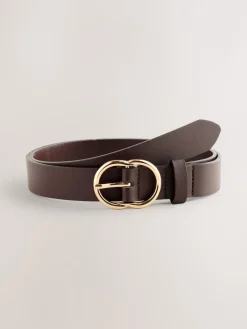 Next Chocolate Brown Regular PU Belt New