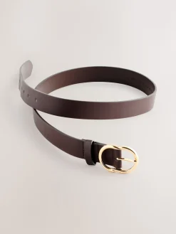 Next Chocolate Brown Regular PU Belt New
