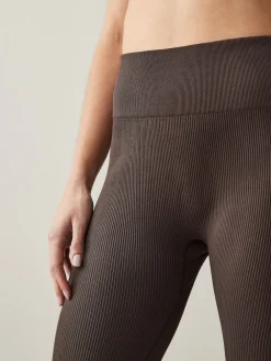 Next Chocolate Brown Ribbed Seamless High Waist Leggings Best