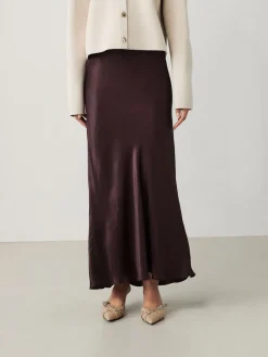 Next Chocolate Brown Satin Midi Skirt Best