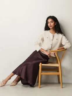 Next Chocolate Brown Satin Midi Skirt Best