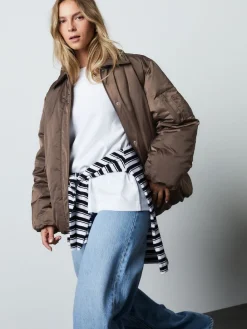 Next Chocolate Brown Shower Resistant Bomber Jacket Clearance