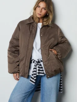 Next Chocolate Brown Shower Resistant Bomber Jacket Clearance