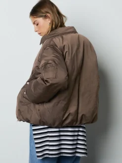 Next Chocolate Brown Shower Resistant Bomber Jacket Clearance