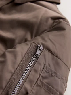 Next Chocolate Brown Shower Resistant Bomber Jacket Clearance