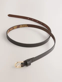 Next Chocolate Brown Skinny Leather Belt Best