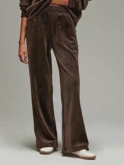 Next Soft Feel Cord Wide Leg Trousers Chocolate Brown Online
