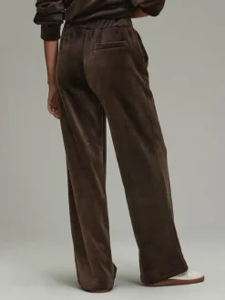 Next Soft Feel Cord Wide Leg Trousers Chocolate Brown Online