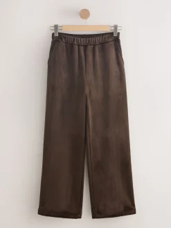 Next Soft Feel Cord Wide Leg Trousers Chocolate Brown Online