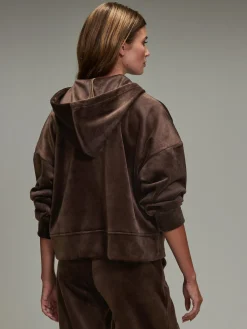 Next Chocolate Brown Soft Feel Cord Long Sleeve Hoodie Sale